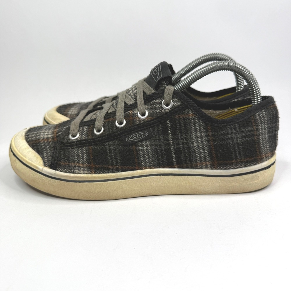 Keen Elsa Sneakers Womens 9.5 Black Gray Plaid Wool Blend Lace Up 1026804 - Picture 2 of 9